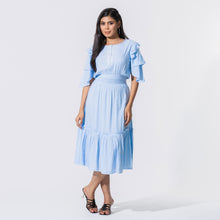 Load image into Gallery viewer, Womens Blue Stripe Long Dress
