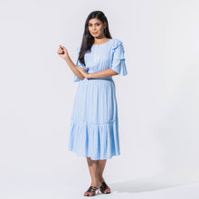 Load image into Gallery viewer, Womens Blue Stripe Long Dress
