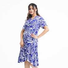 Load image into Gallery viewer, Women Flared Blue Shirt Dress
