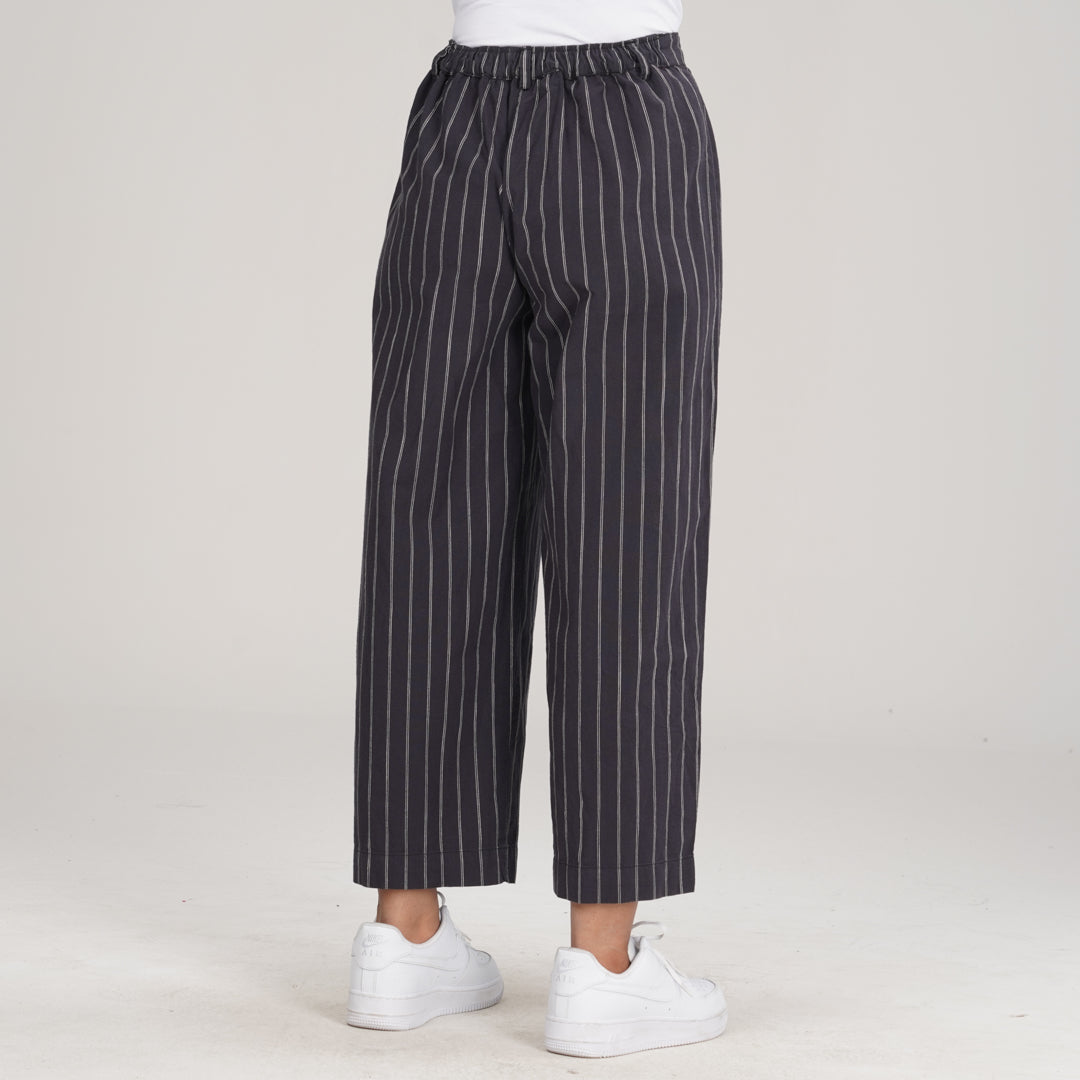 Womens Black Strip Pant