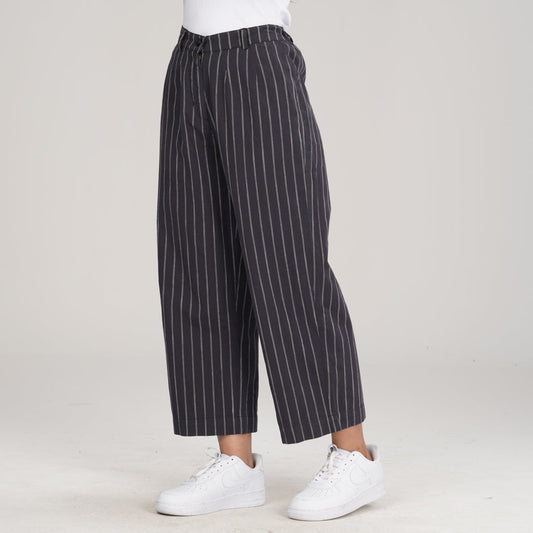 Womens Black Strip Pant