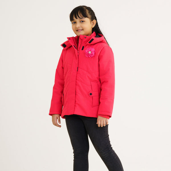 Girls Quilted Hot Pink Jacket