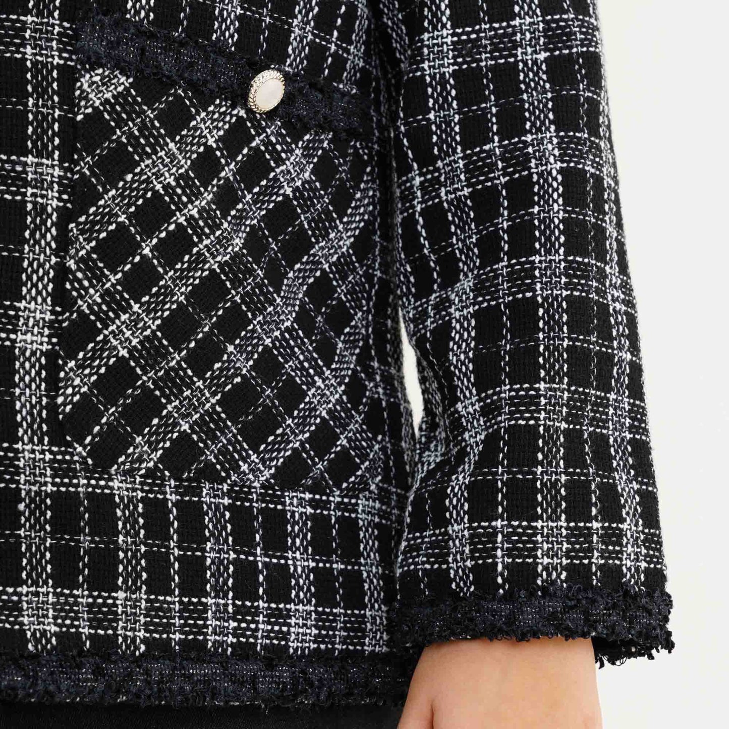 Girls Black & White Shacket