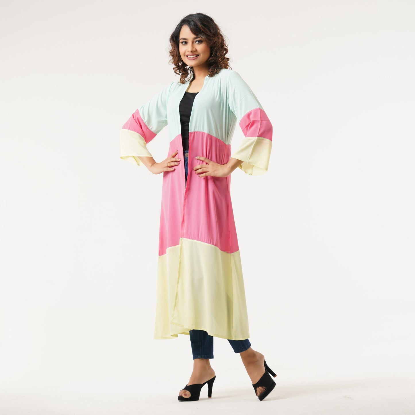 Womens Green & Paste Shrug