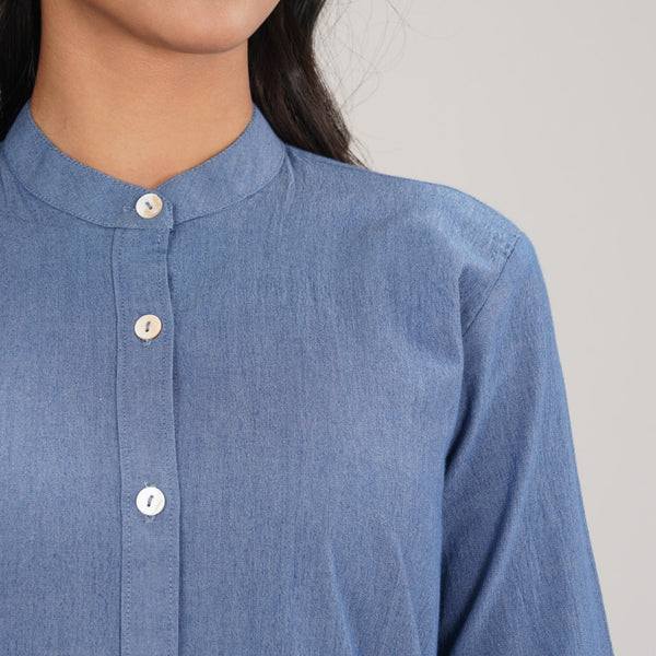 LADIES SHIRT-SKY BLUE