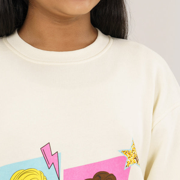 Girls Light Beige Sweatshirt