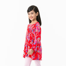 Load image into Gallery viewer, Girls Pink Frill Sleeve Top
