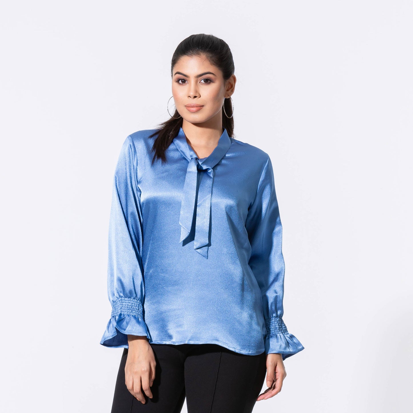 Ladies Blue Silk Top