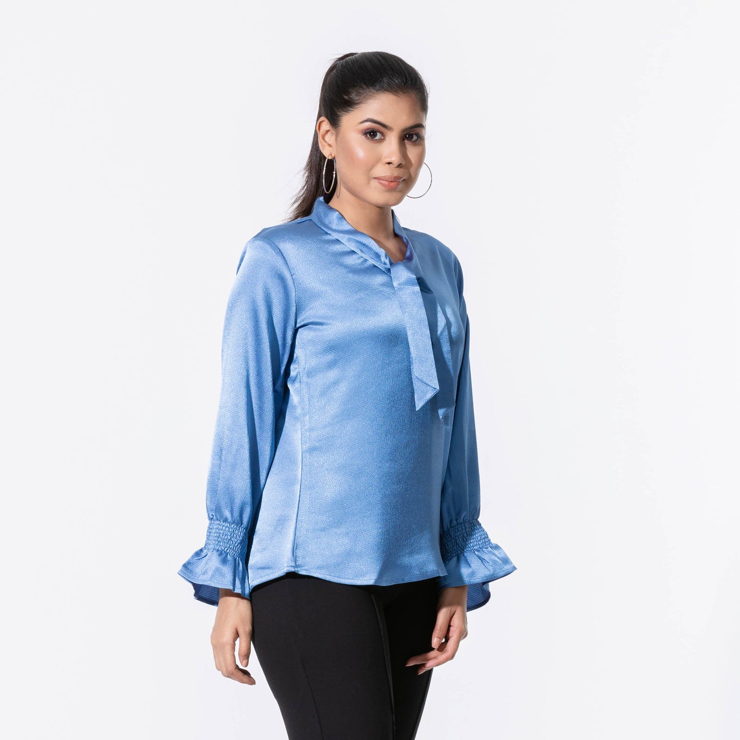 Ladies Blue Silk Top