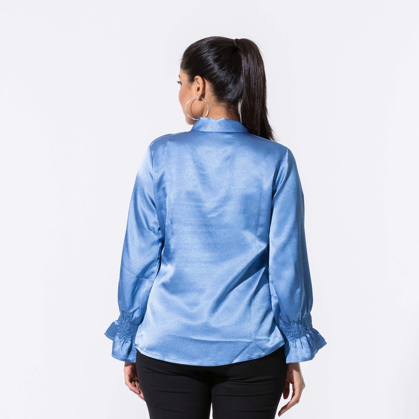 Ladies Blue Silk Top