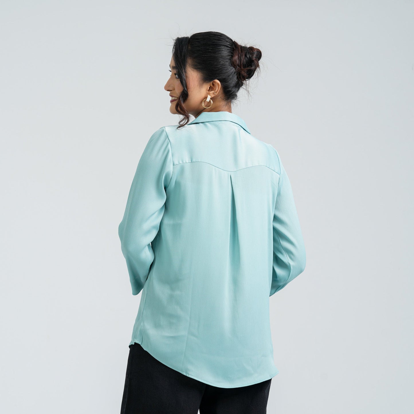 Women's Teal Blended Top