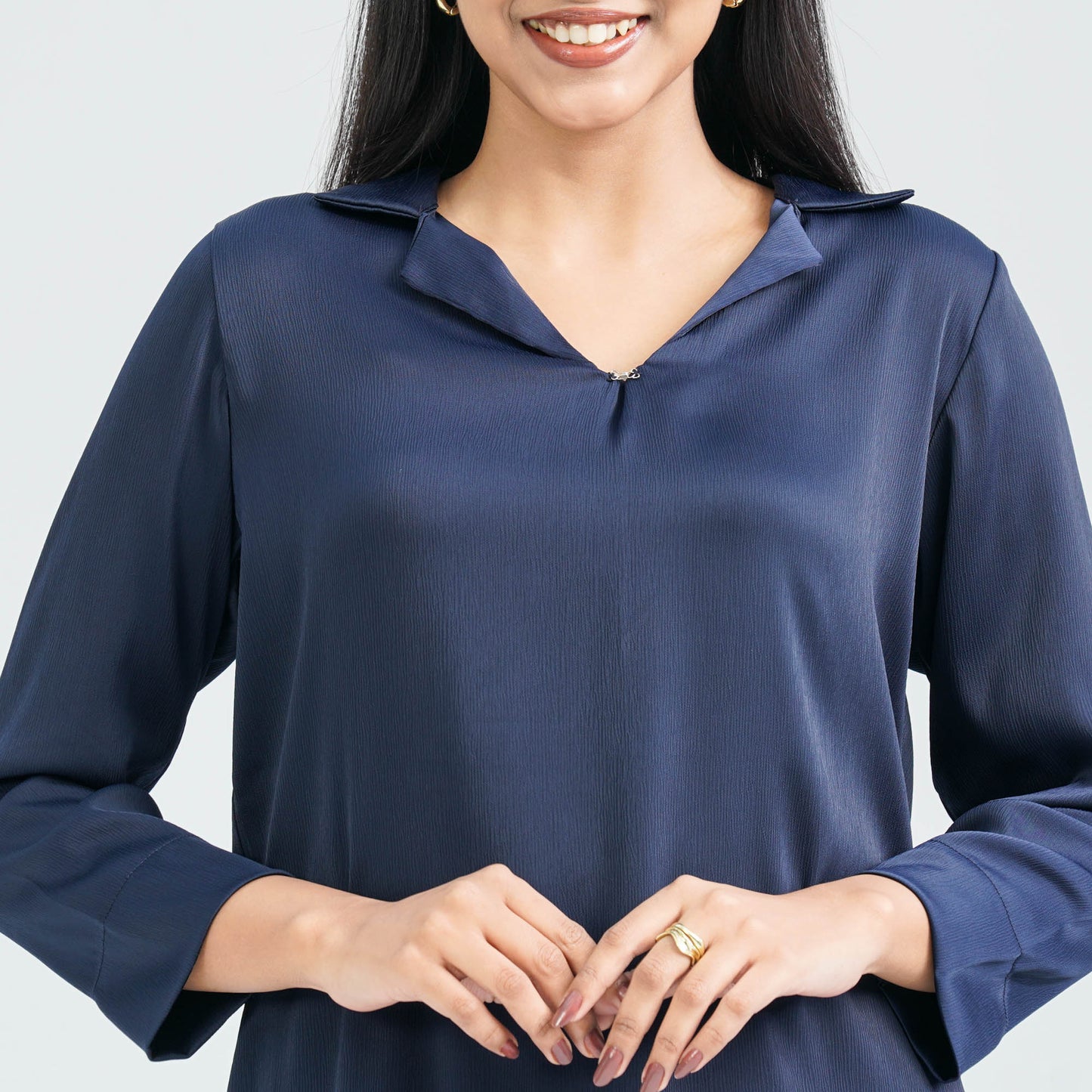 Women's Navy Blended Top
