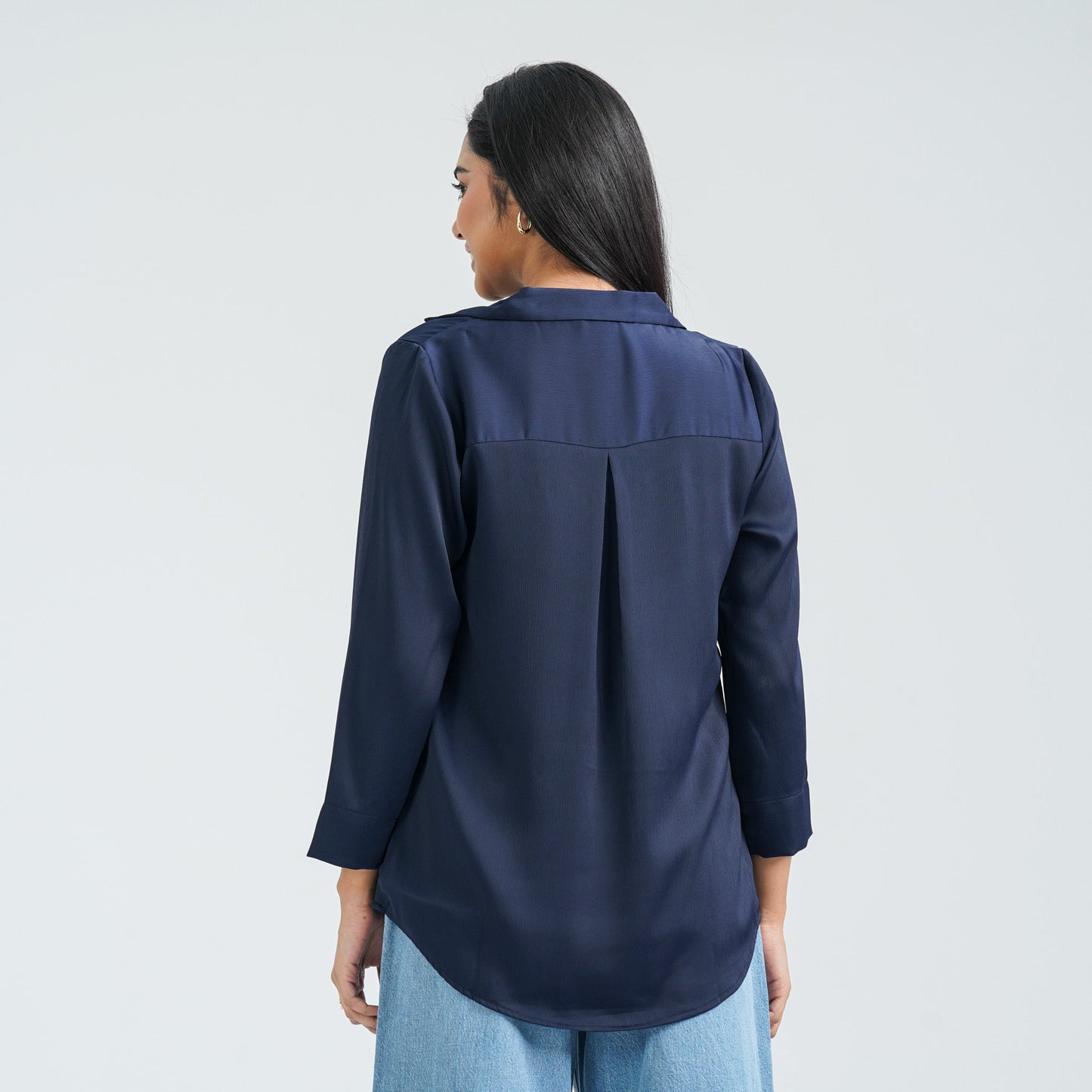 Women's Navy Blended Top