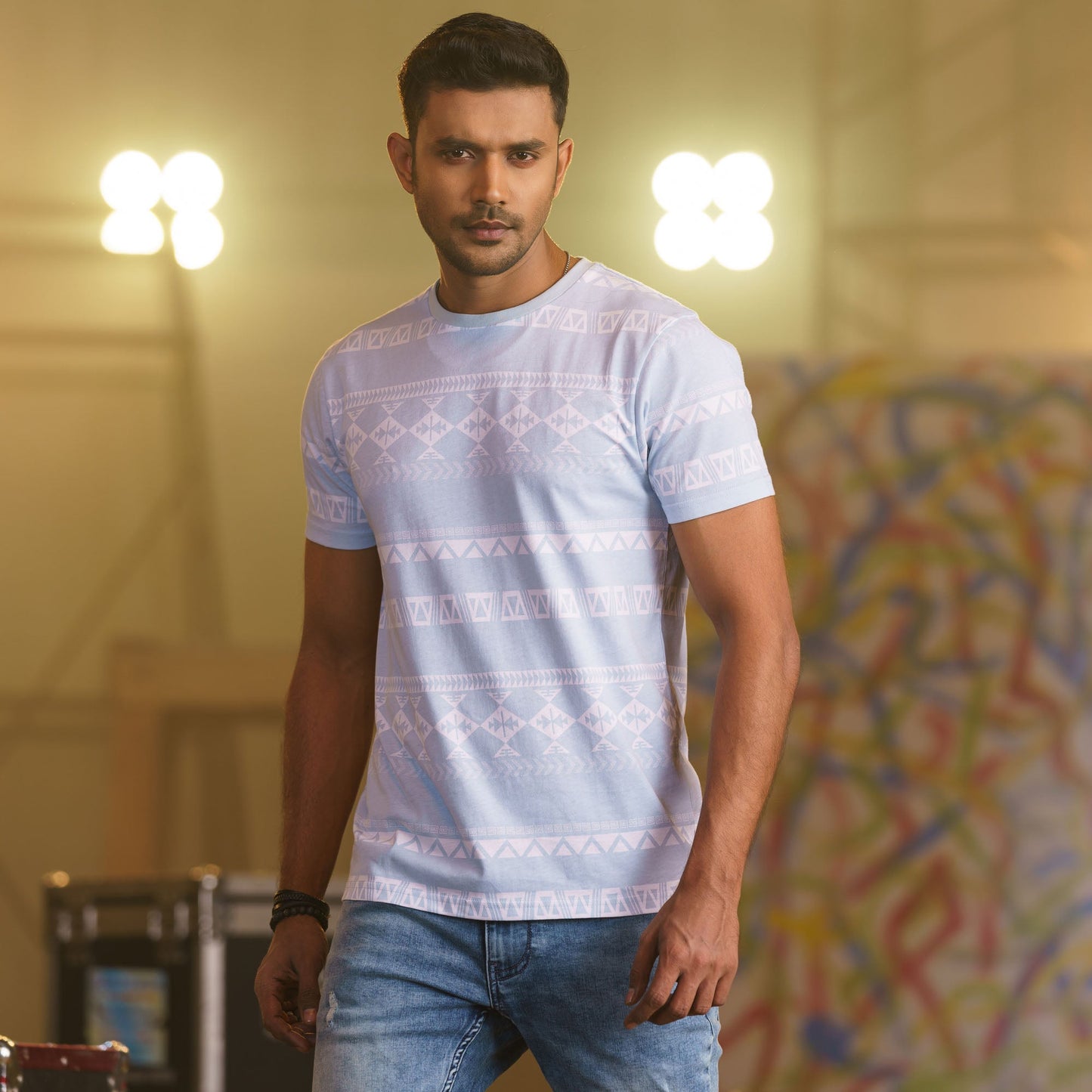 Mens T- Shirt-Sky Blue