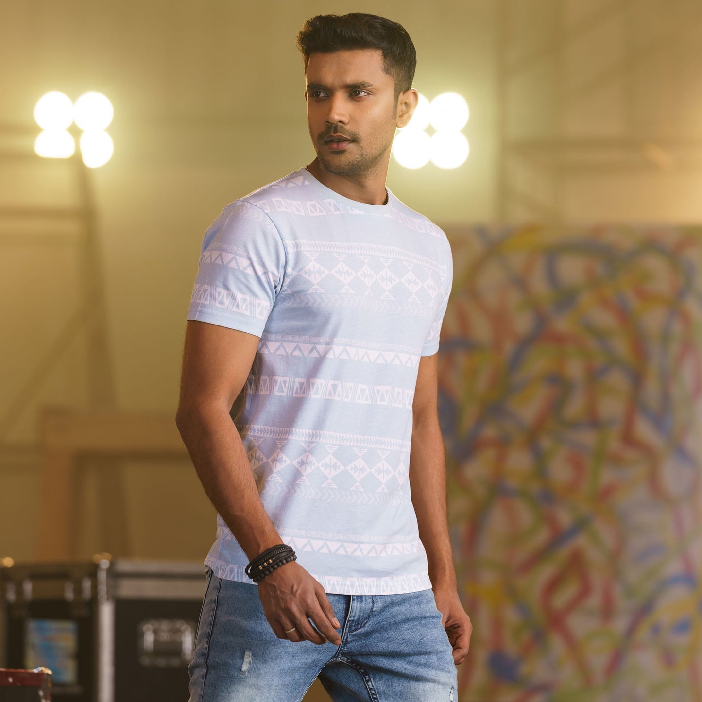 Mens T- Shirt-Sky Blue