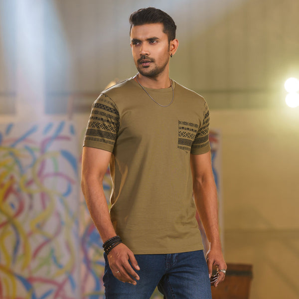 Men's Green Print T-Shirt