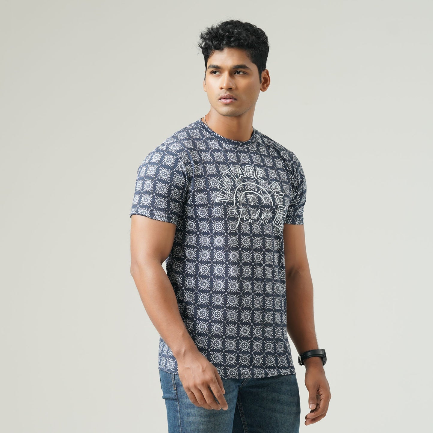 Mens Navy Aop T-shirt