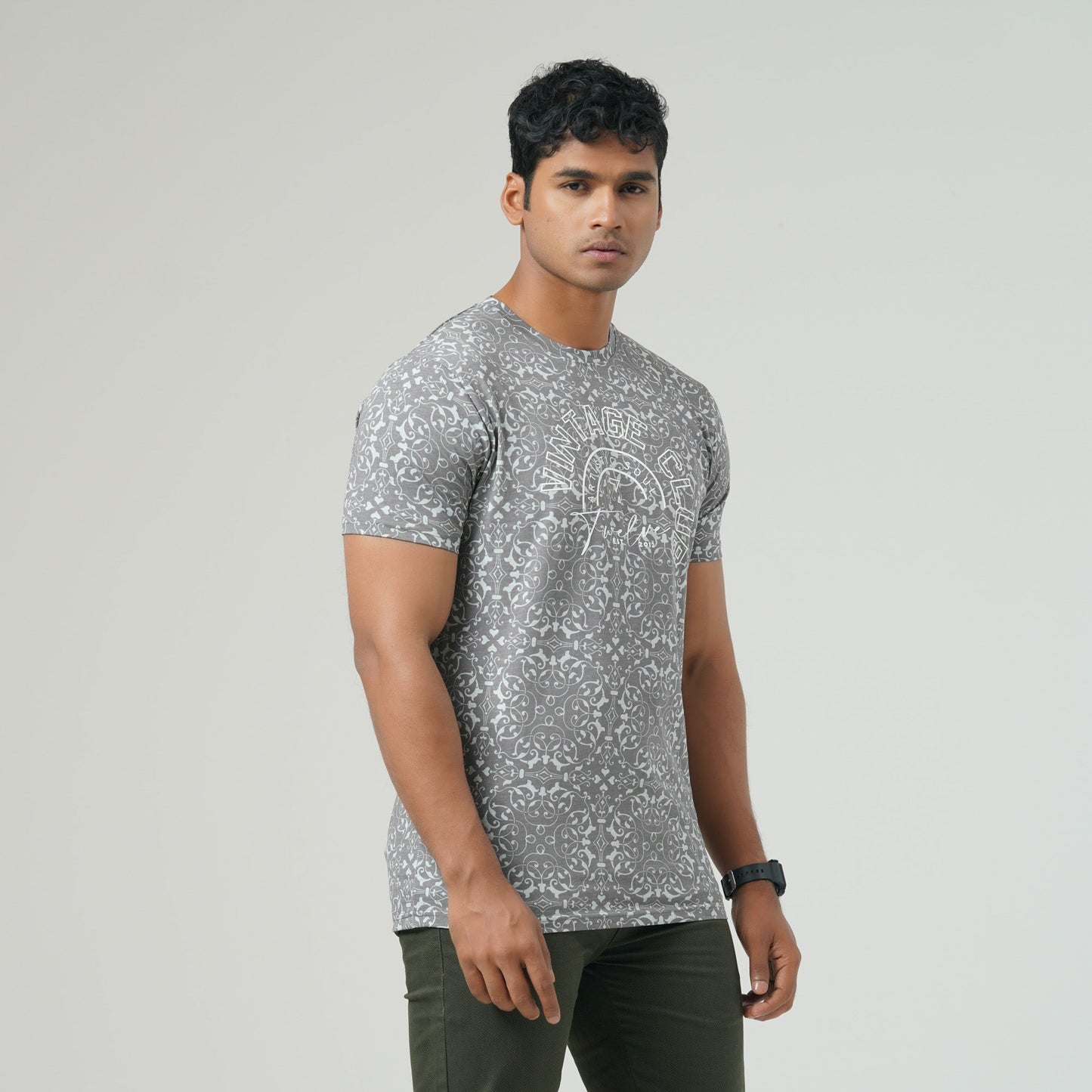 Mens Gray Aop T-shirt