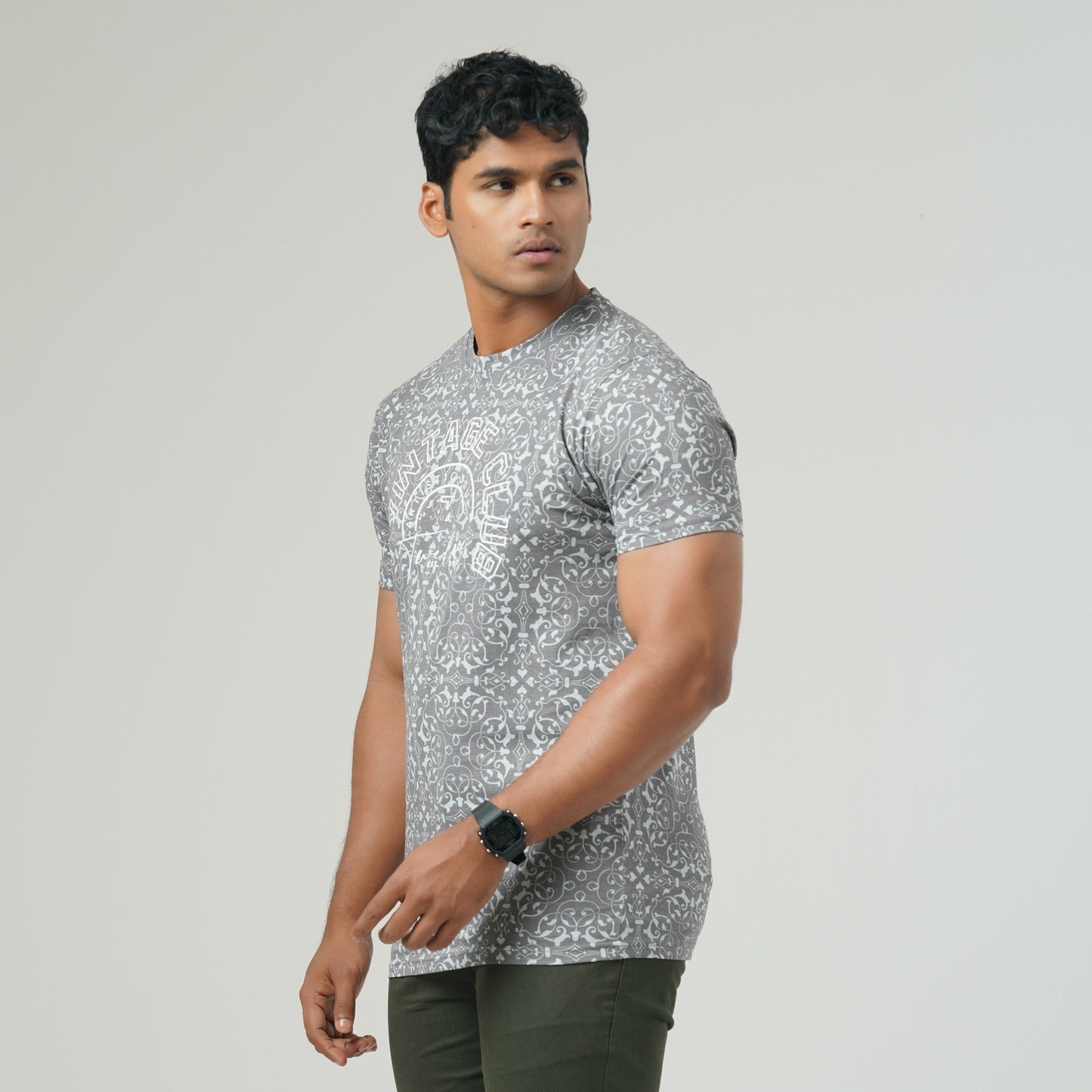 Mens Gray Aop T-shirt
