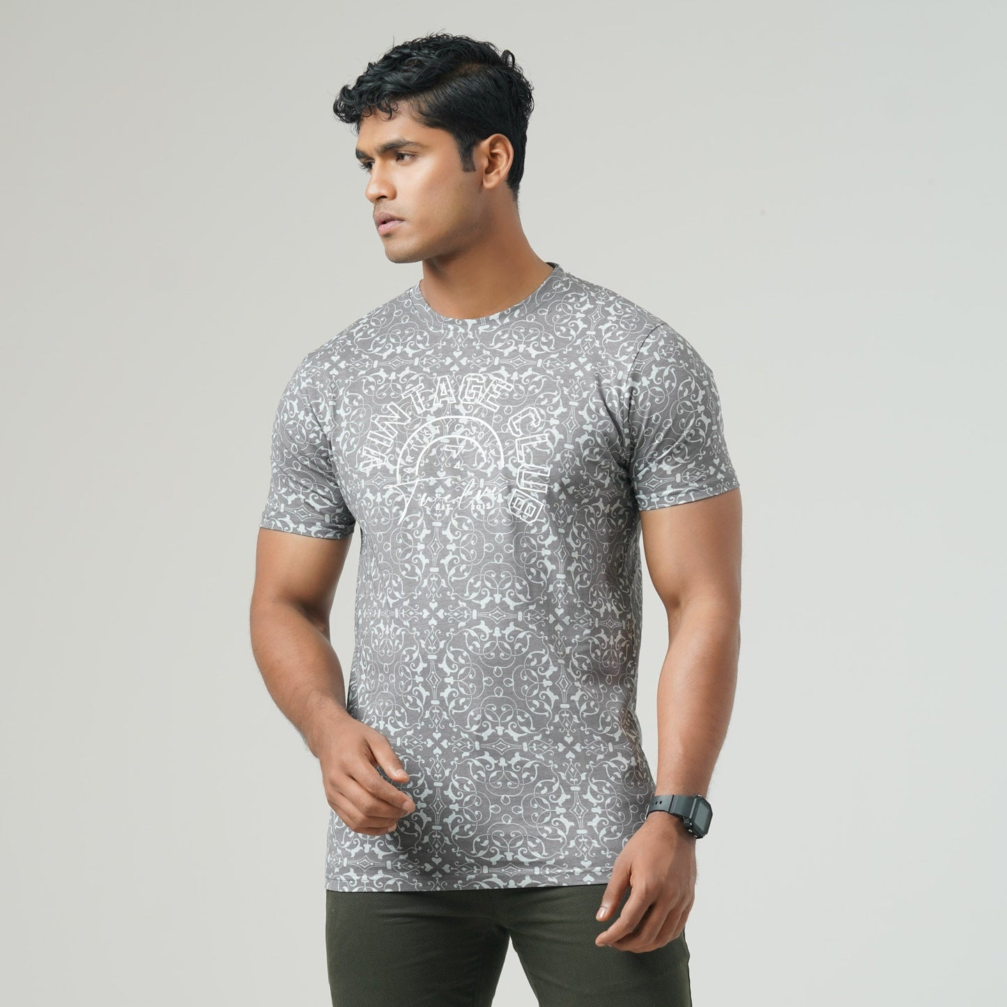 Mens Gray Aop T-shirt