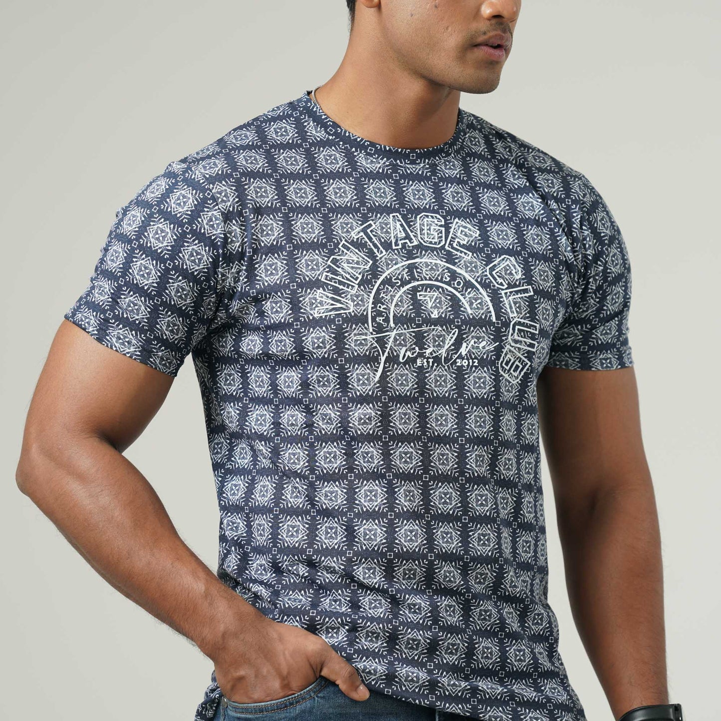 Mens Navy Aop T-shirt