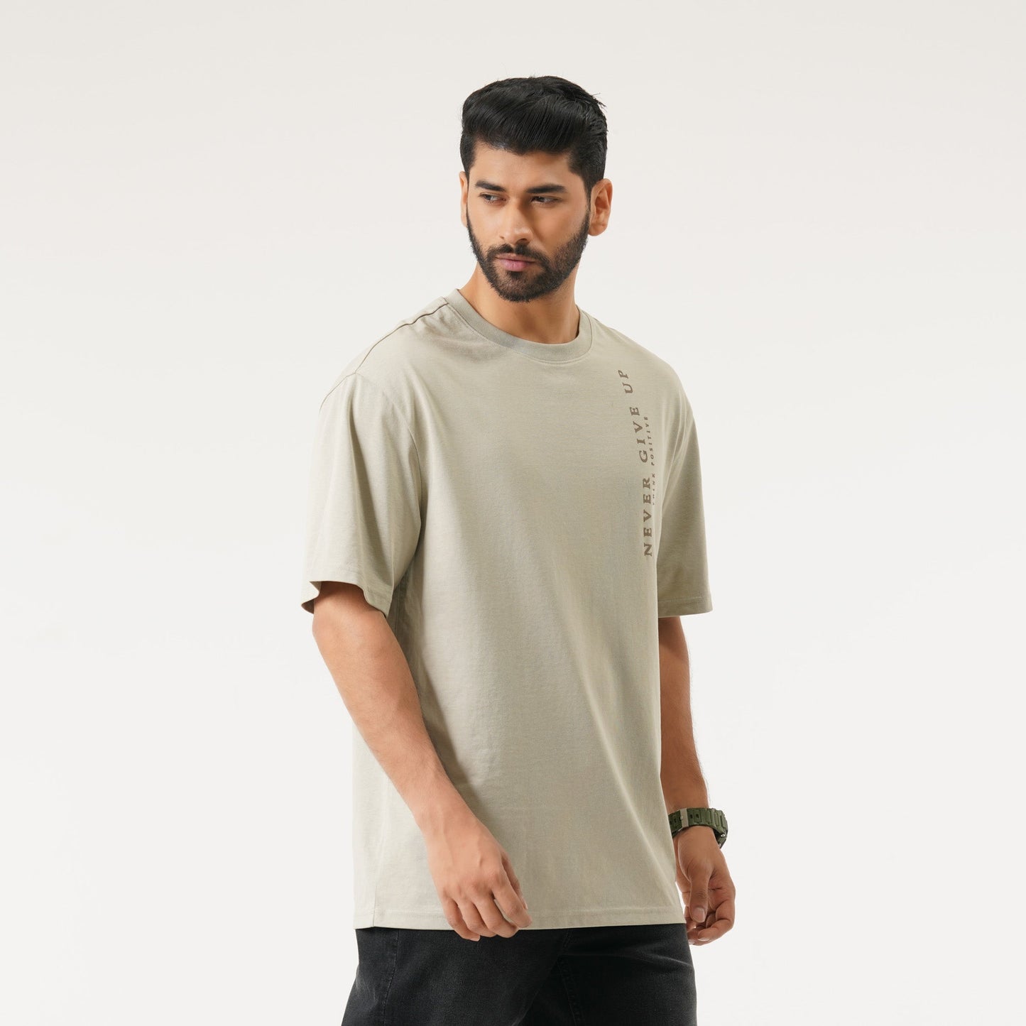 Mens Beige Oversized T-Shirt