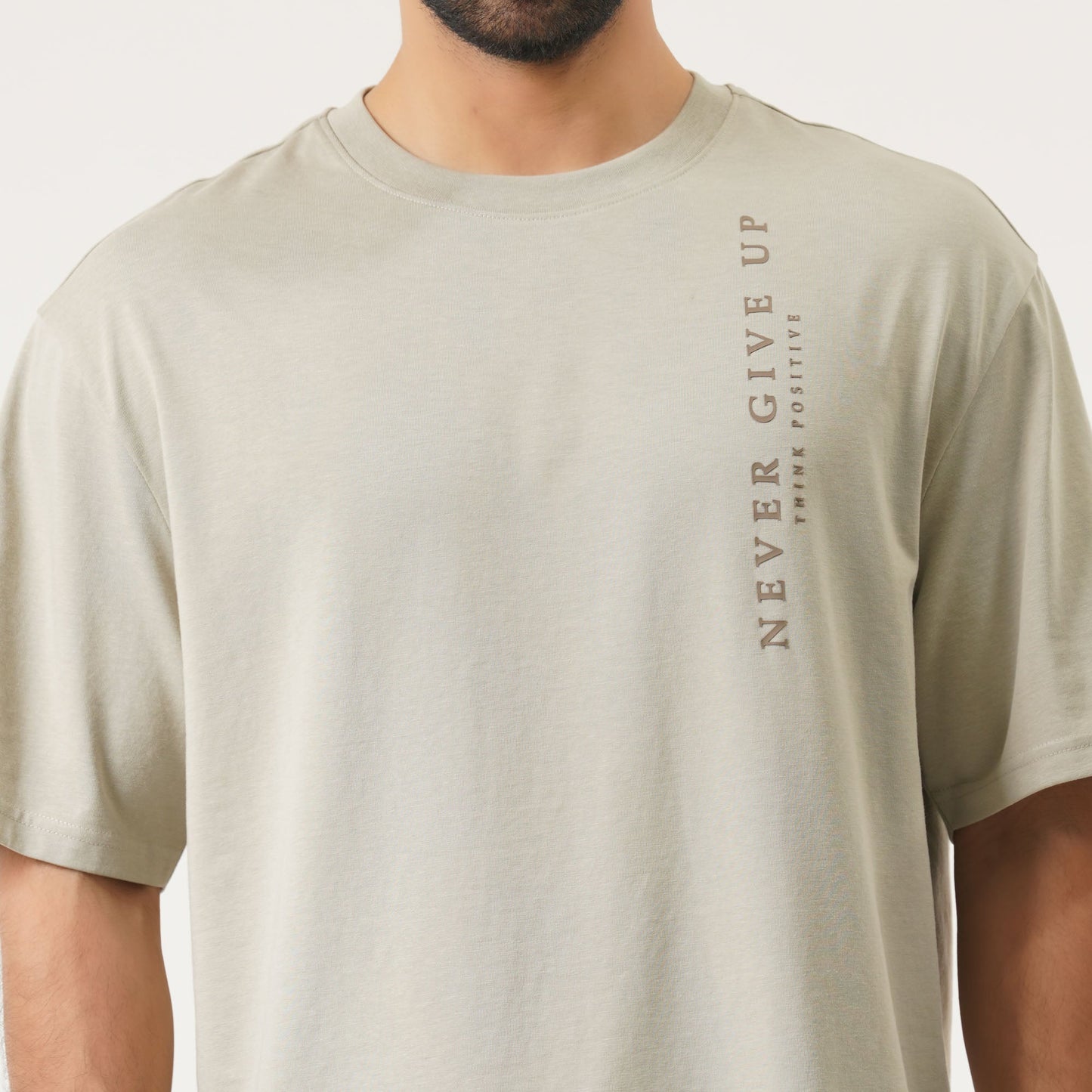 Mens Beige Oversized T-Shirt