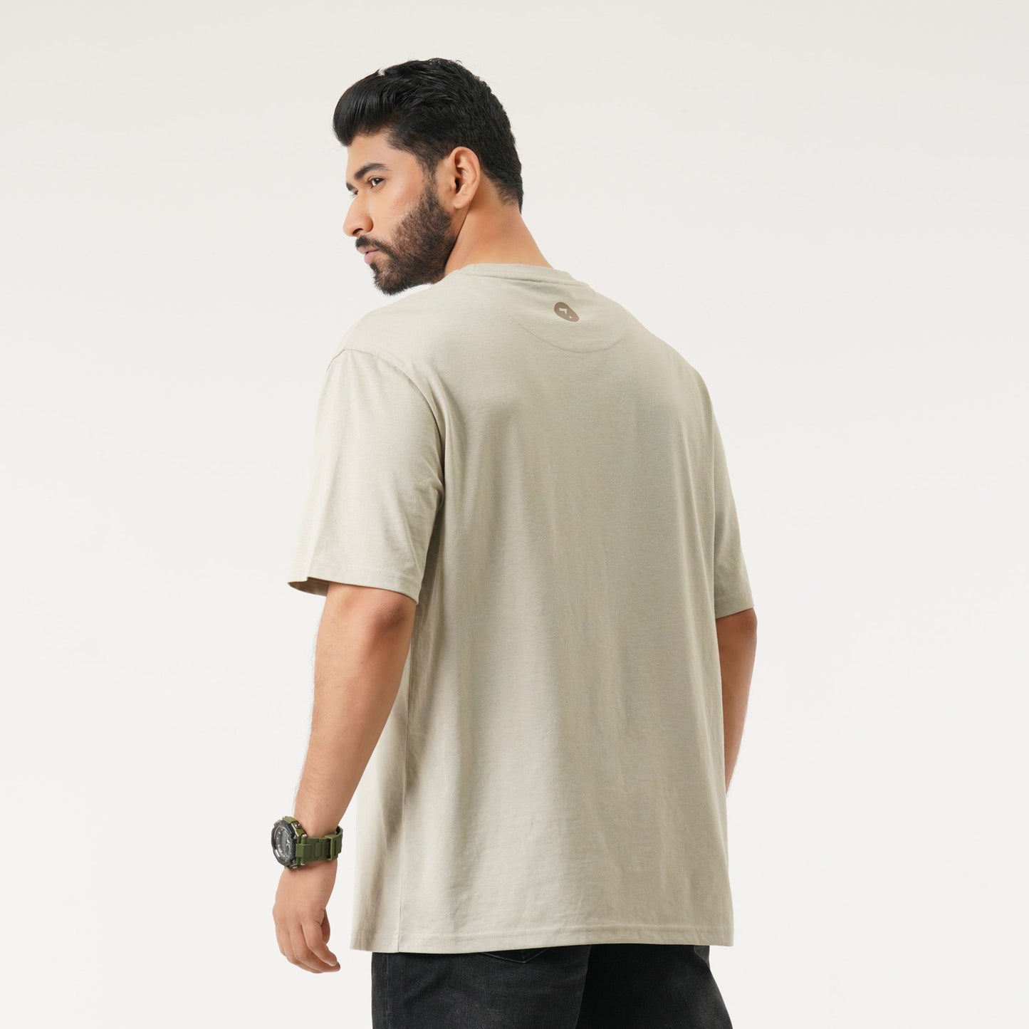 Mens Beige Oversized T-Shirt