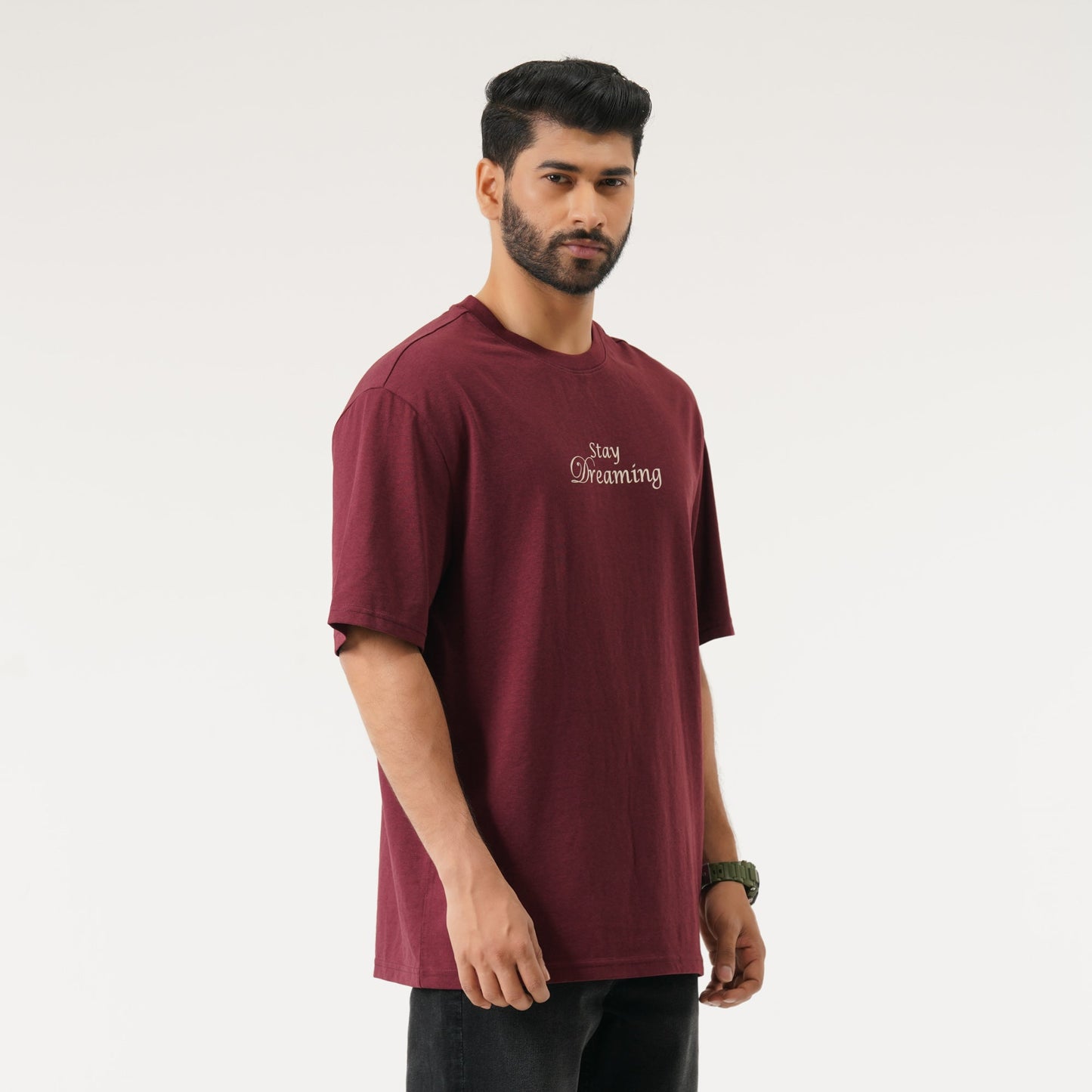 Mens Maroon Oversized T-Shirt