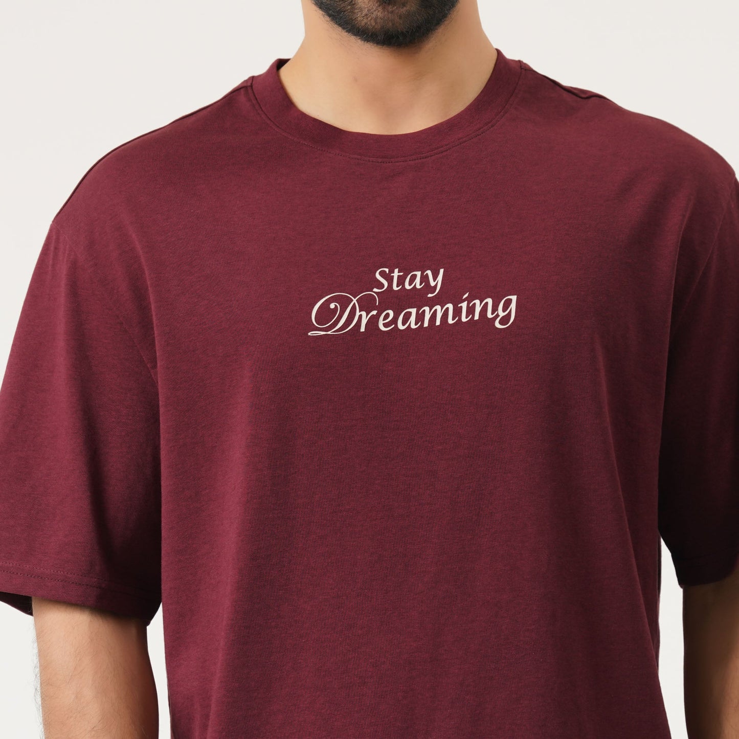 Mens Maroon Oversized T-Shirt