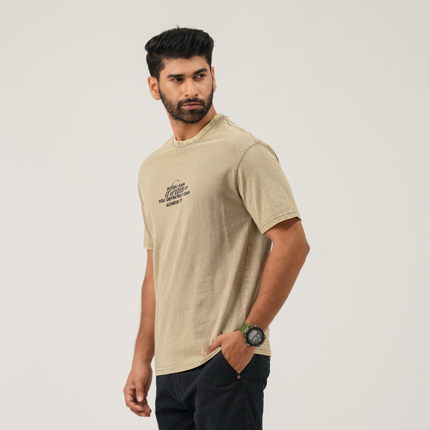 Men Oversize T-Shirt Beige