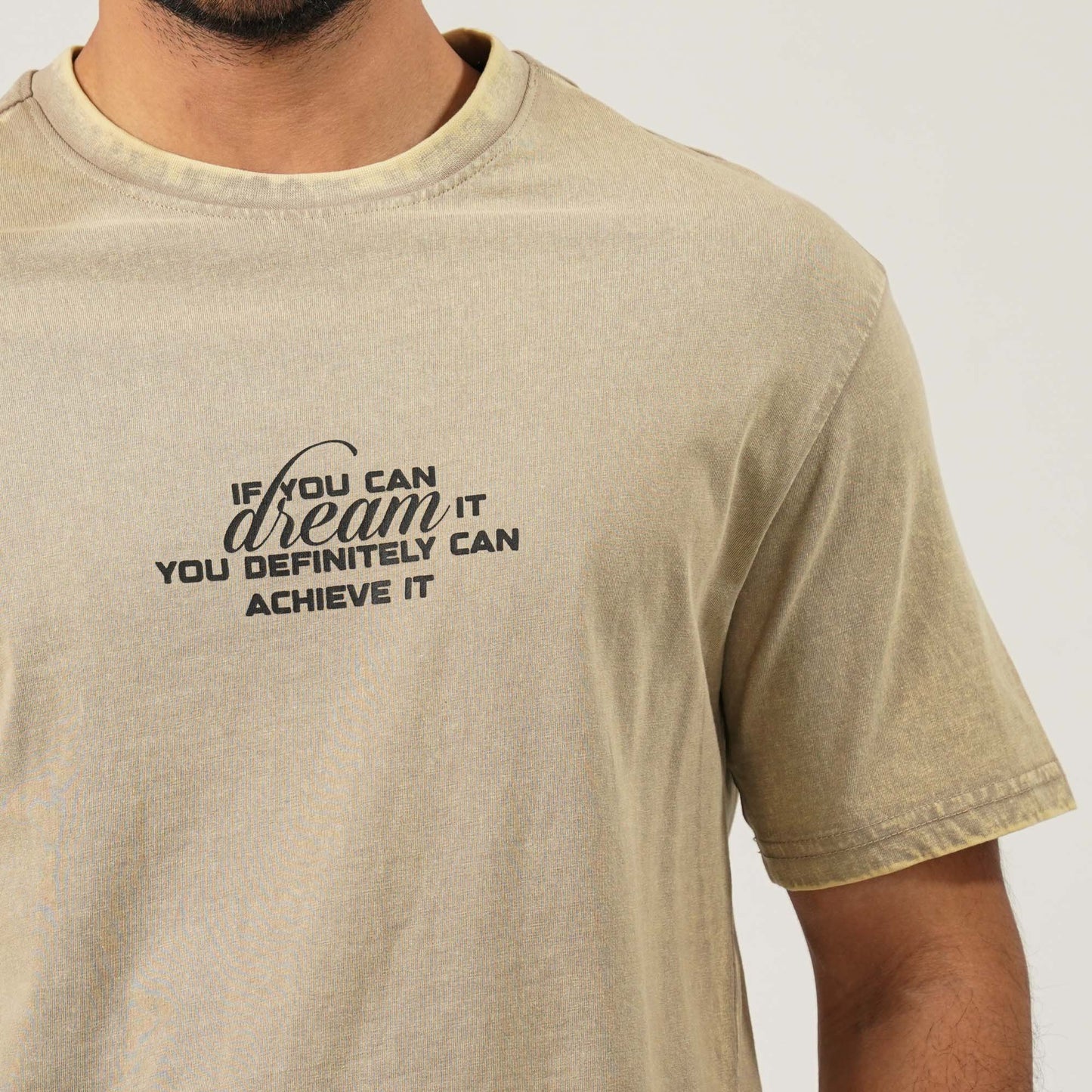 Men Oversize T-Shirt Beige