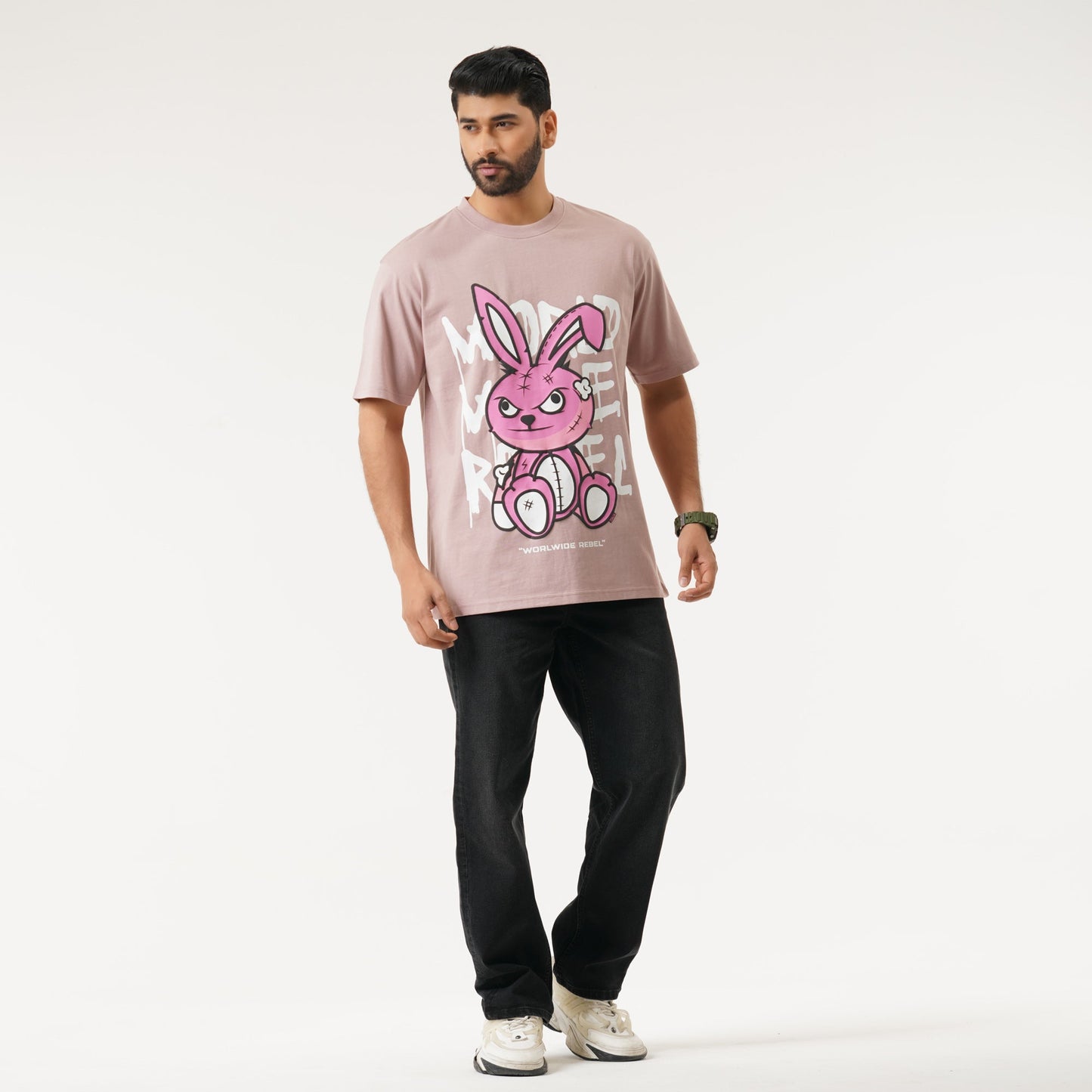Mens Oversize Dust Pink T-Shirt
