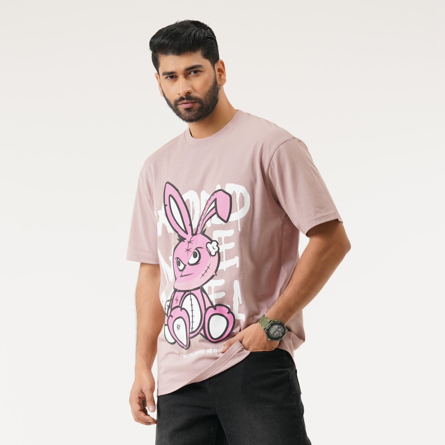 Mens Oversize Dust Pink T-Shirt