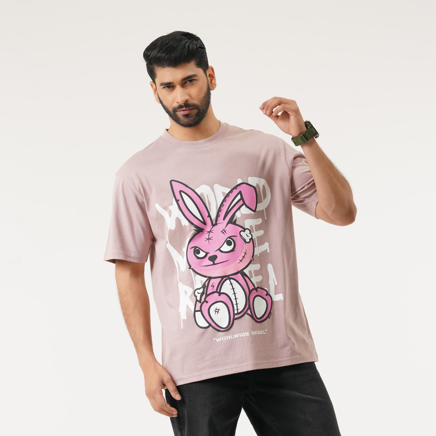 Mens Oversize Dust Pink T-Shirt