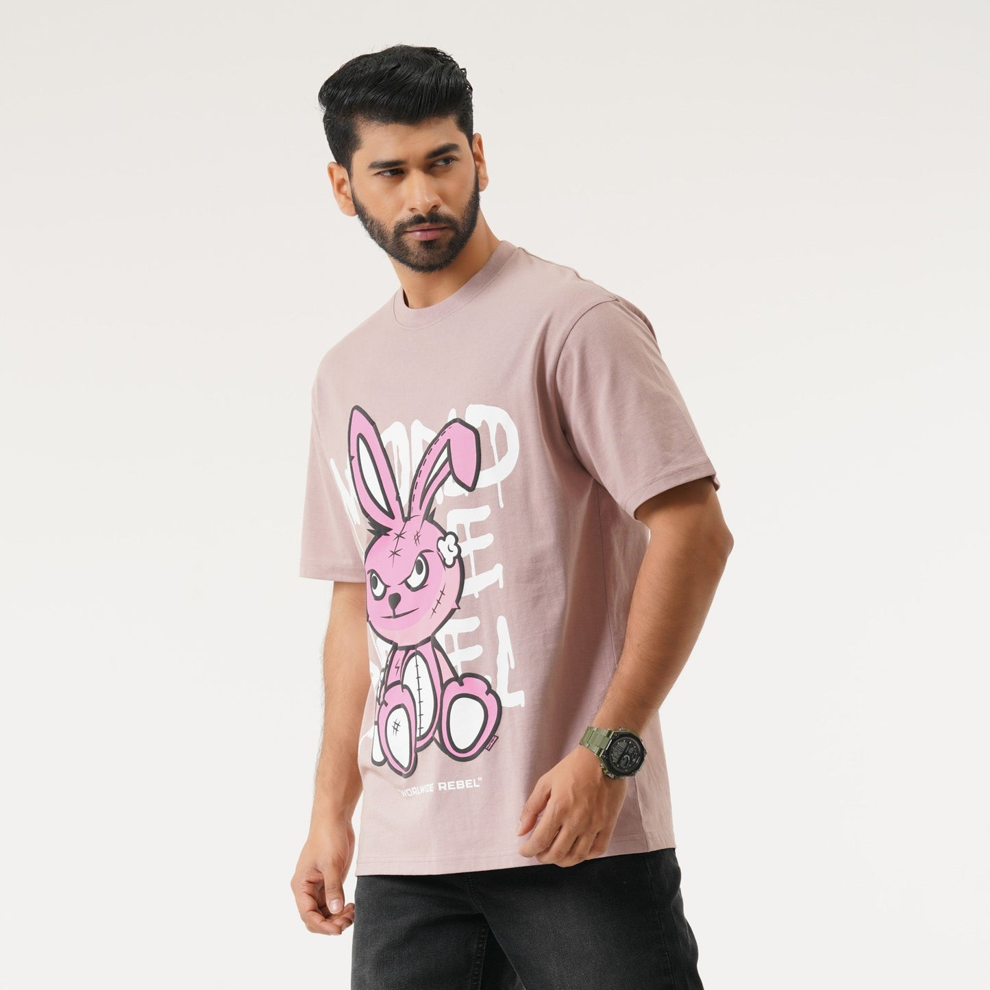 Mens Oversize Dust Pink T-Shirt