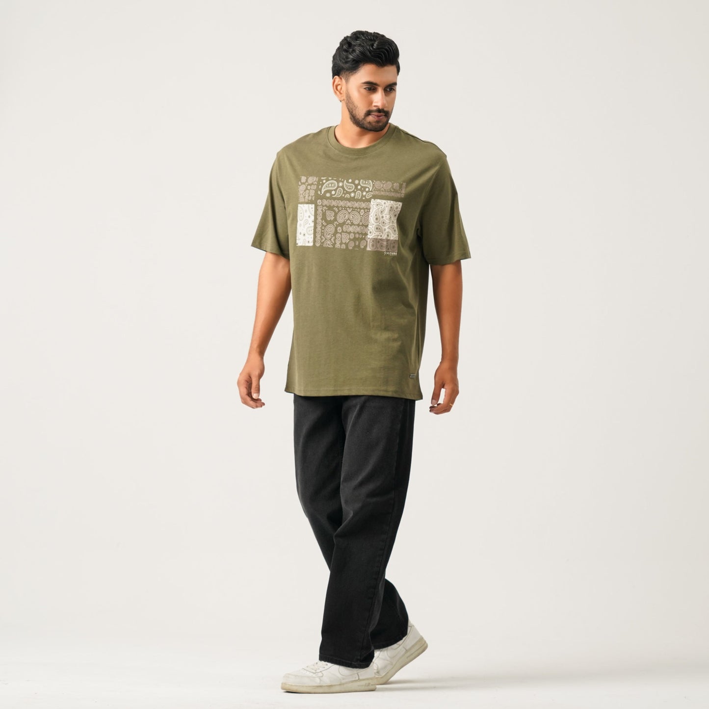 Mens  Olive Oversize T-shirt
