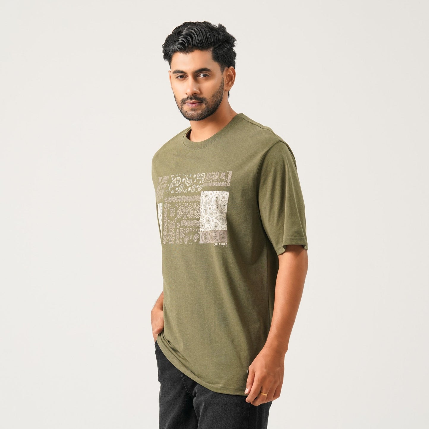 Mens  Olive Oversize T-shirt