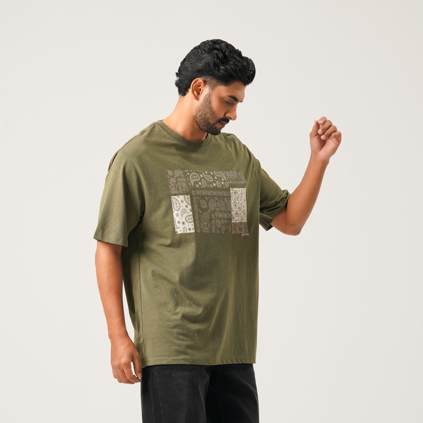 Mens  Olive Oversize T-shirt