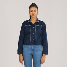 Load image into Gallery viewer, Women&#39;s Navy Twill Jacket
