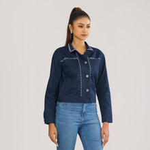 Load image into Gallery viewer, Women&#39;s Navy Twill Jacket
