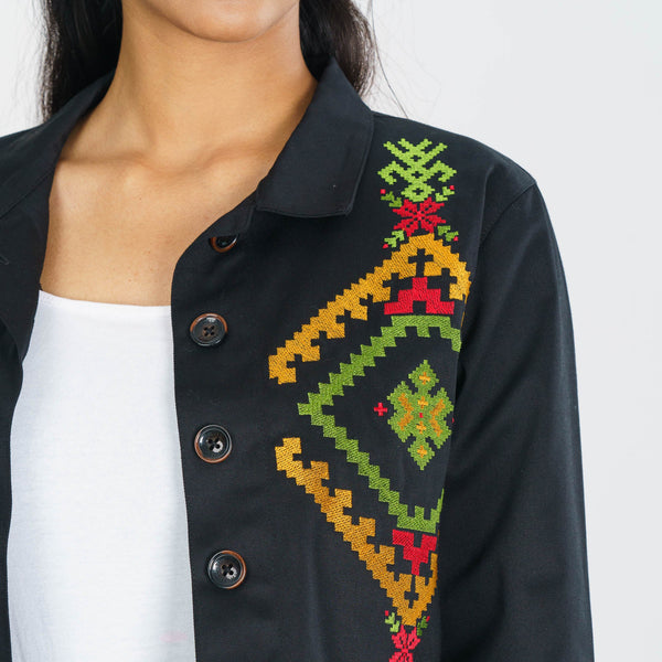 Women's Black Twill Jacket