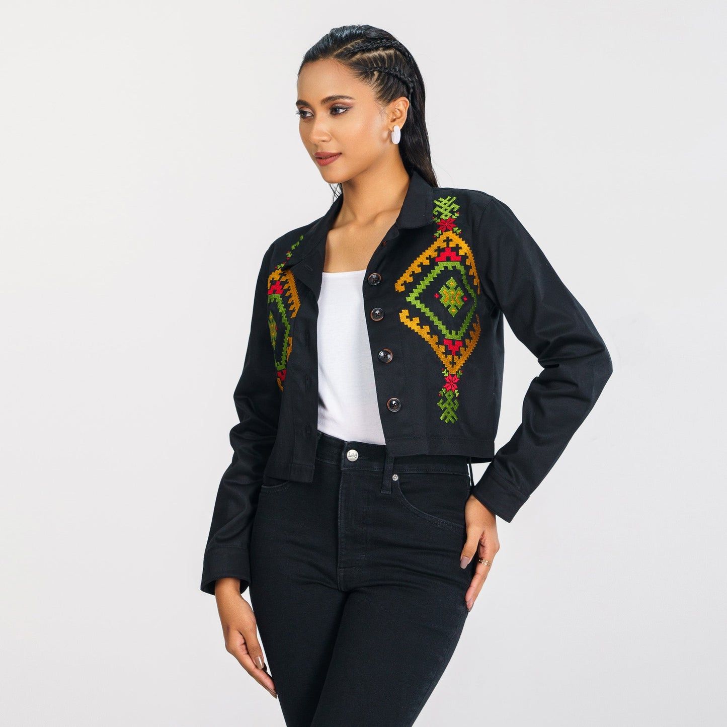 Women's Black Twill Jacket