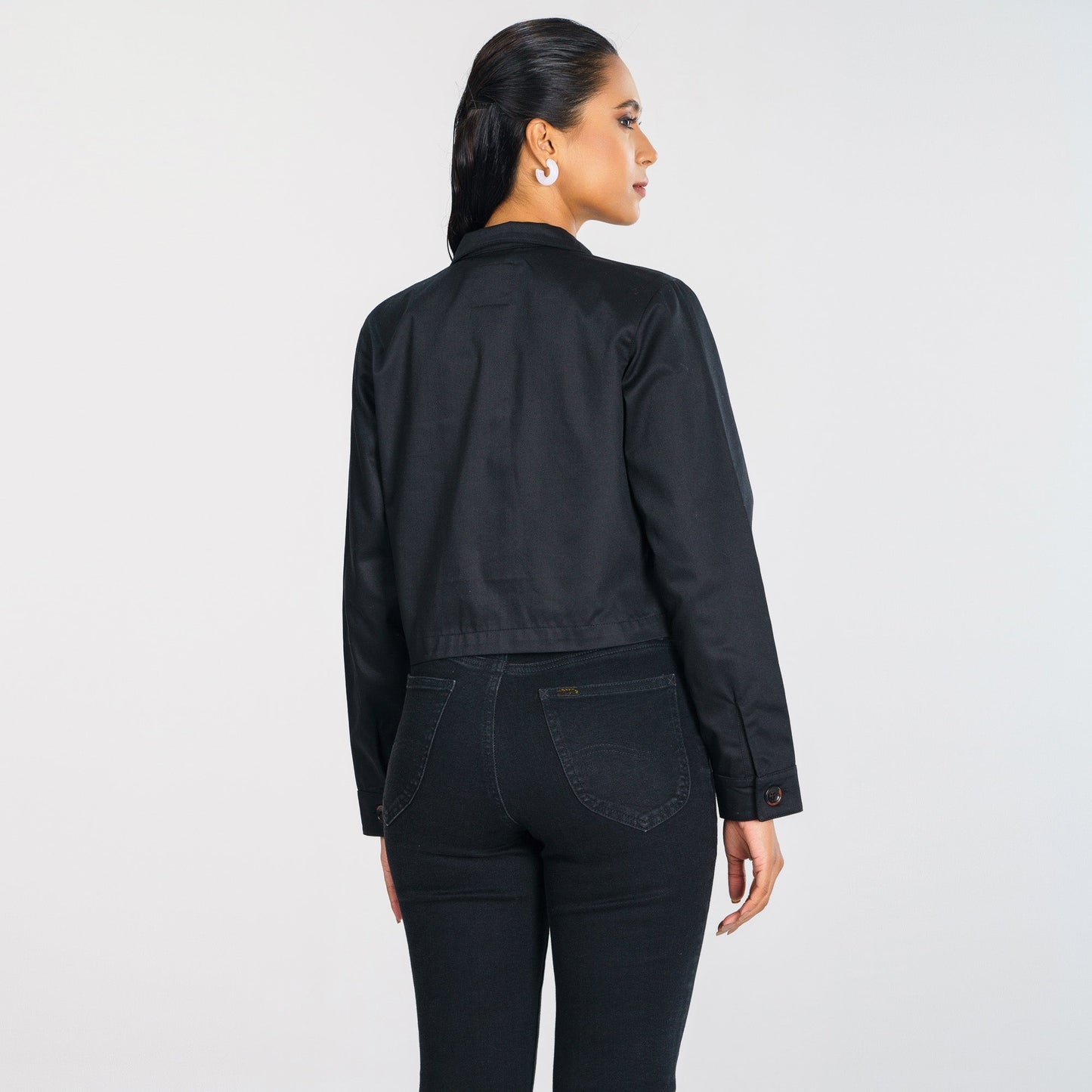 Women's Black Twill Jacket