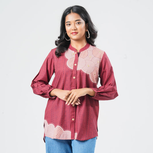 Women Blended Silk Ethnic Top