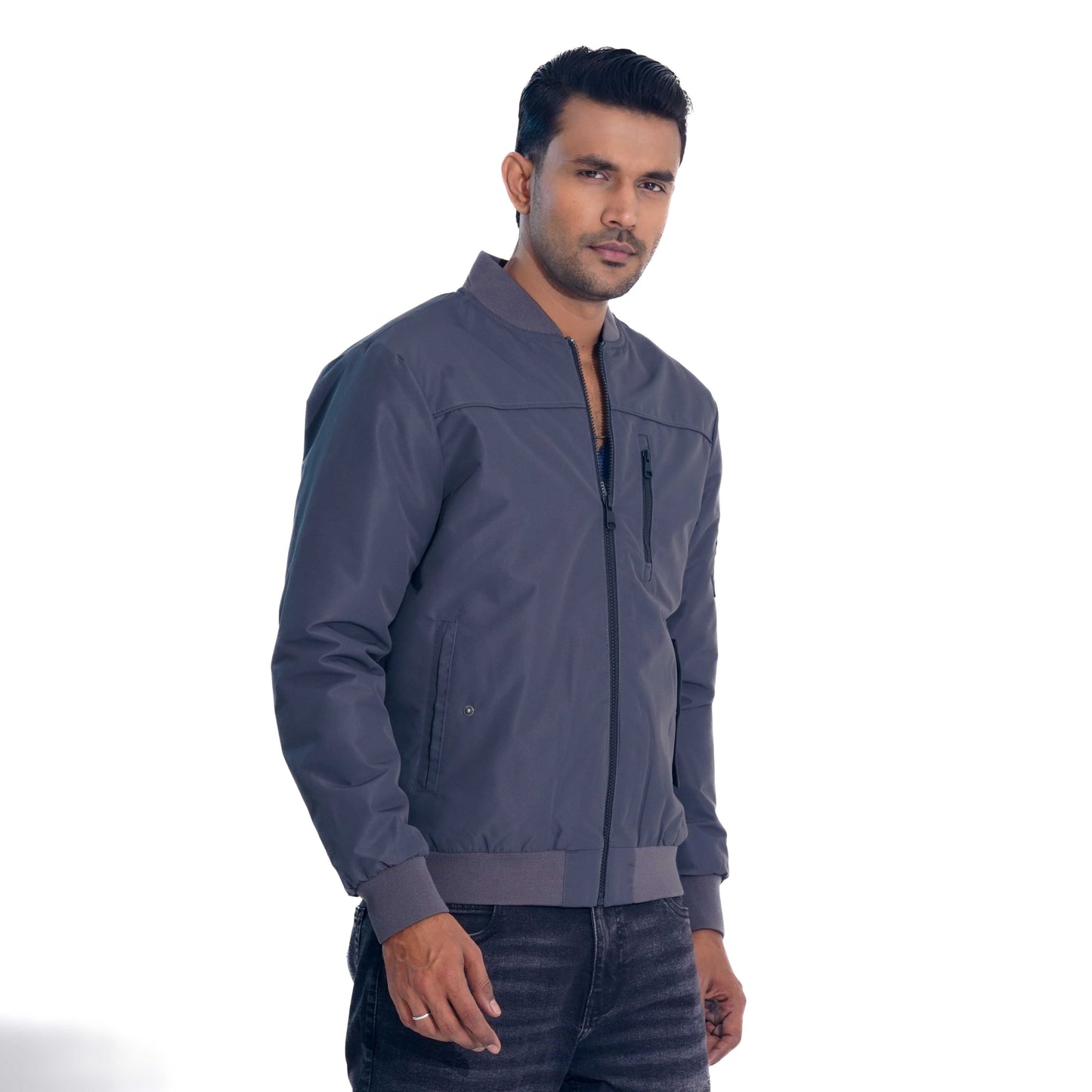 Mens Grey Bomber Jacket