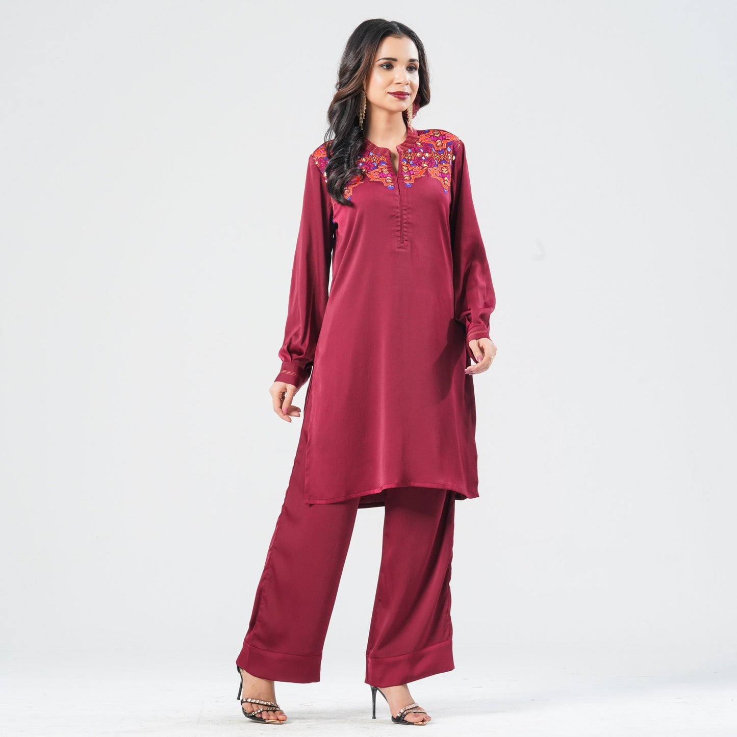 Women’s Crepe Silk Embroidered Two Piece Set