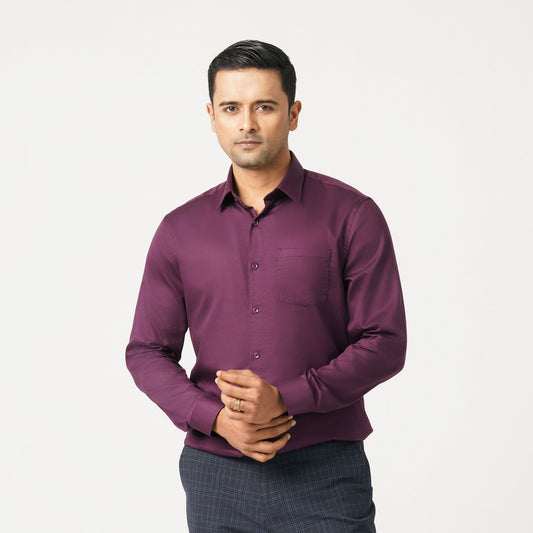 Men’s Purple Satin Lycra Shirt