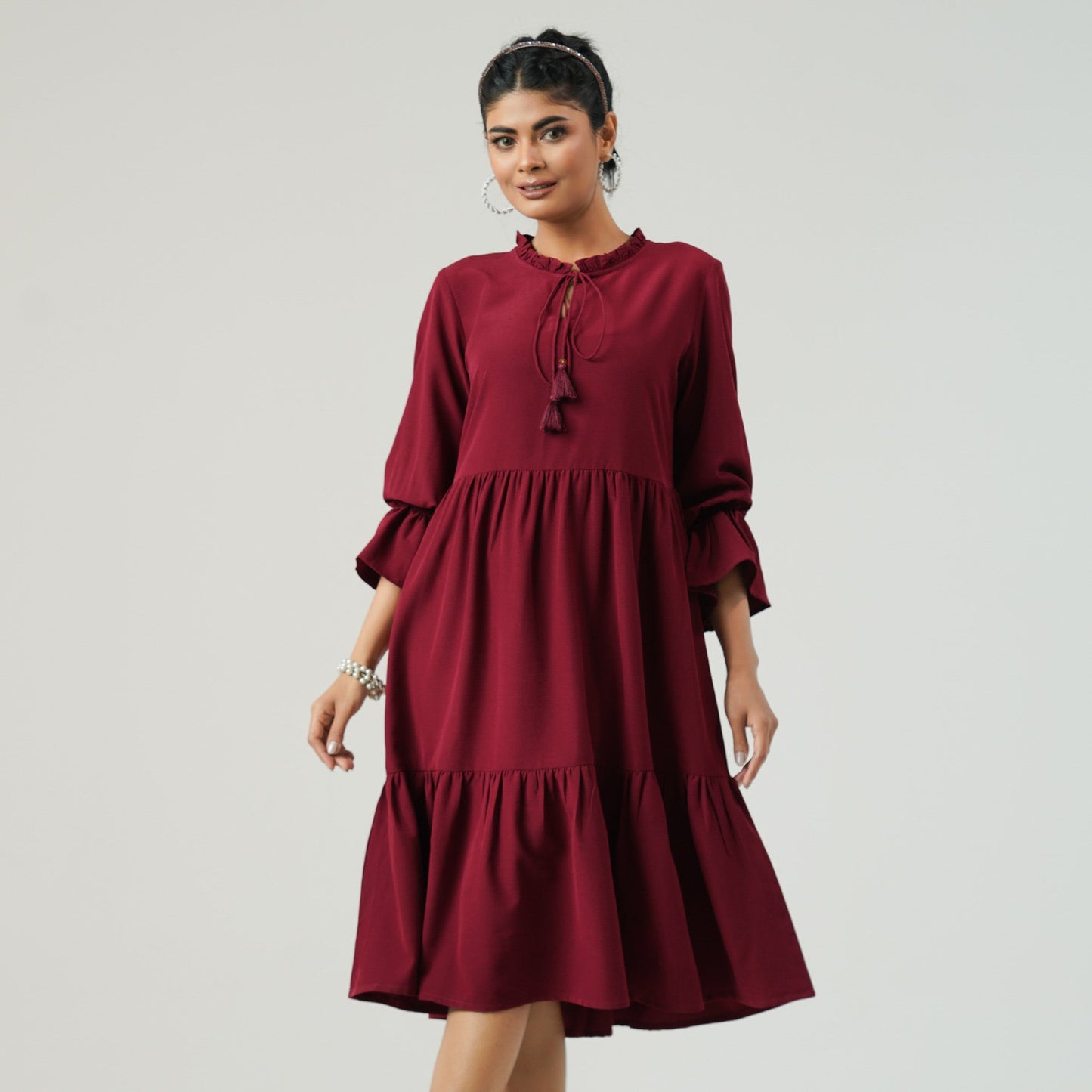 Womens Maroon Dress