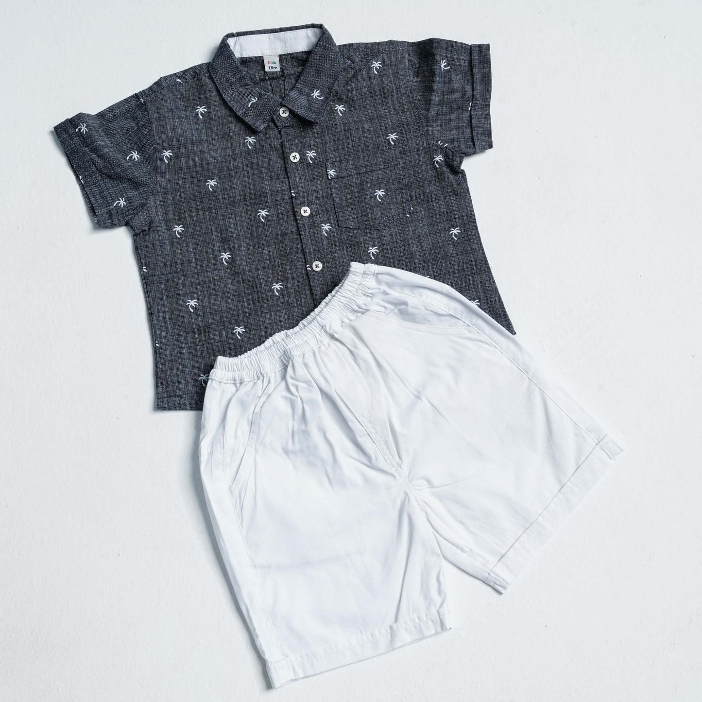 Newborn Boys White Print Set